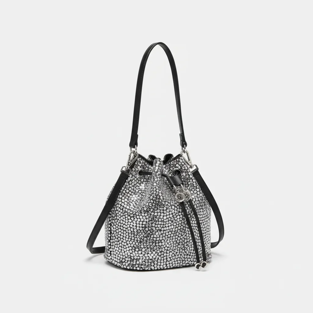 Sac soirée argenté à strass