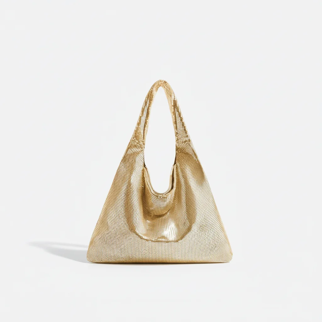 Sac soirée argenté maille métallique – Image 8