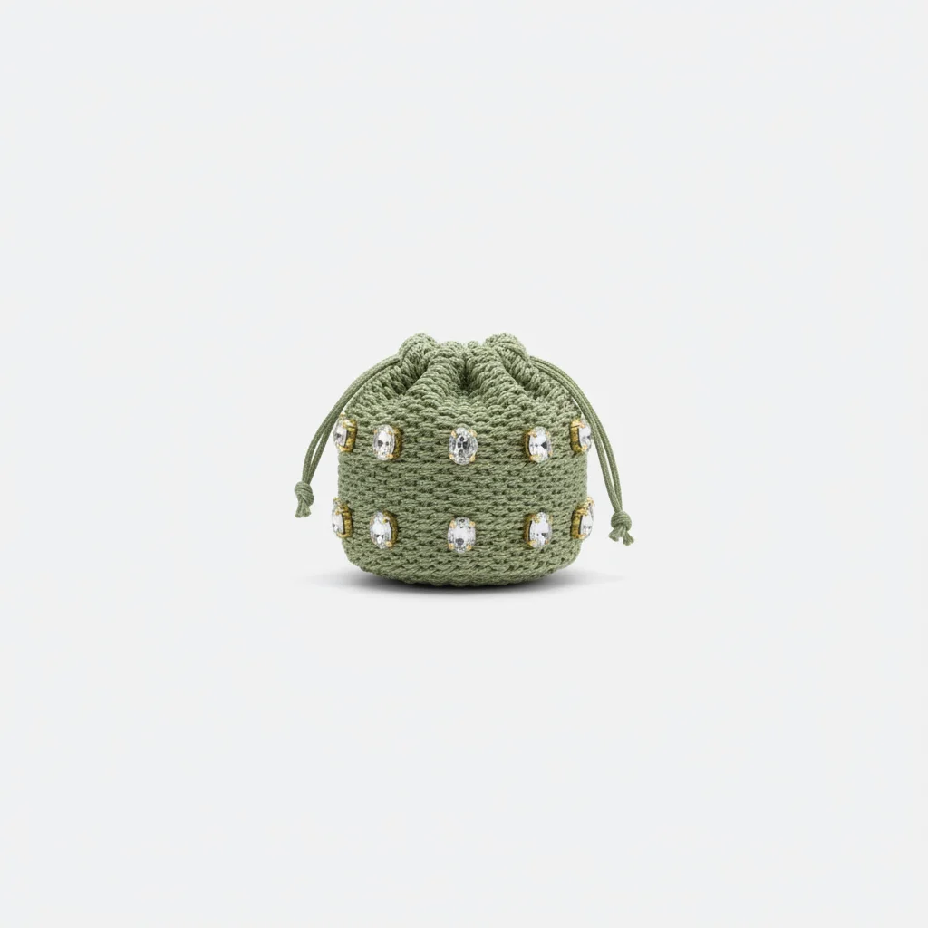 Sac soirée corde et rotin strassé – Image 6