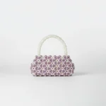 Sac soirée perles lilas et ivoire
